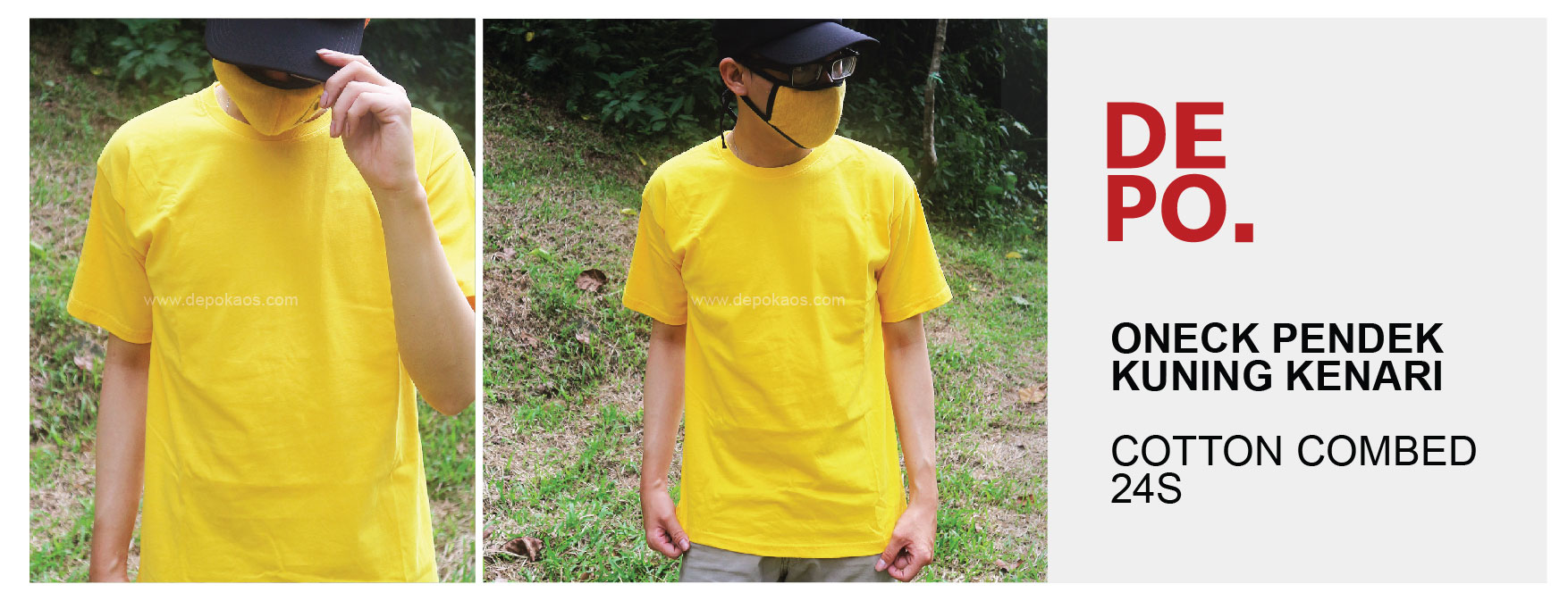 KAOS ONECK PENDEK KUNING