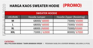 HARGA HOODIE