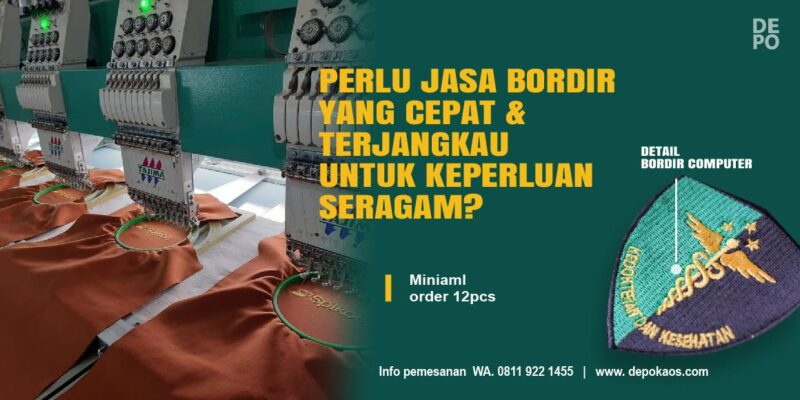 bordir kaos seragam